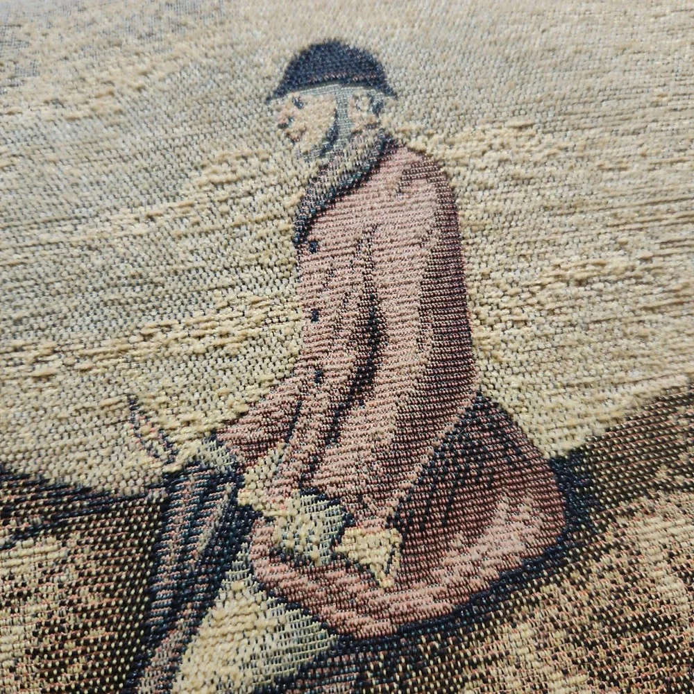 Ashford Court Vtg Set of 2 Equestrian Fox Hunt Tapestry Pillows Hounds Horses
